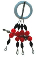 TOP ONE Στριφτάρι με κόκκινη χάντρα και στόπερ